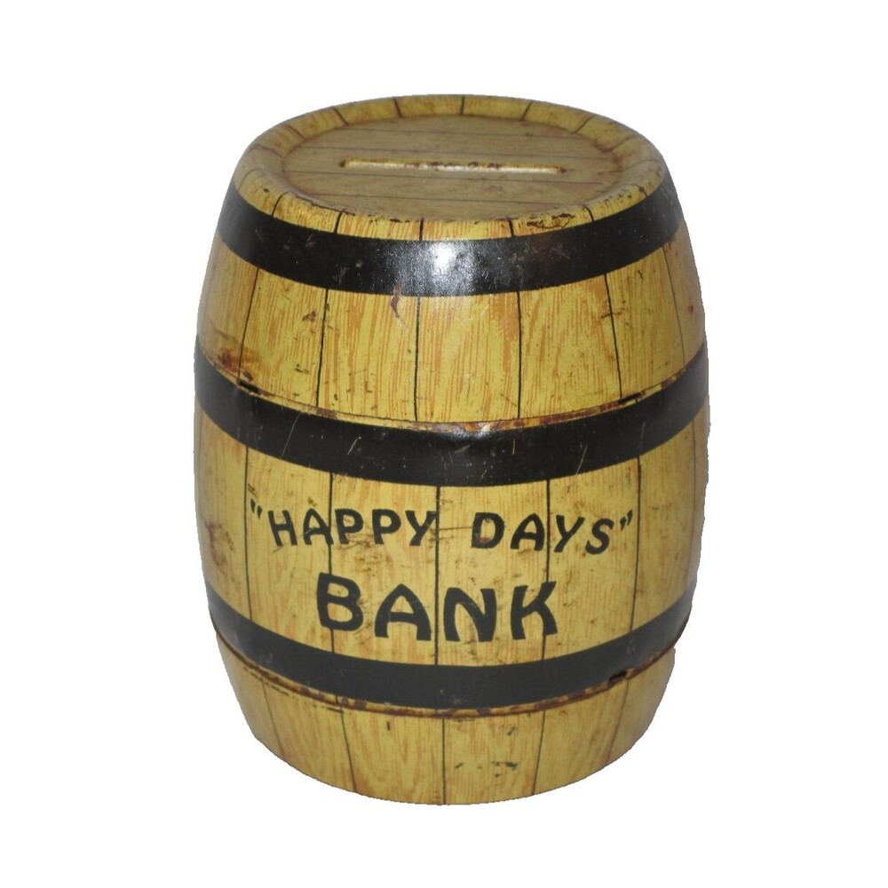 Happy Day's 1930's Tin Bank ~ Great Depression ~ J Chein & Co